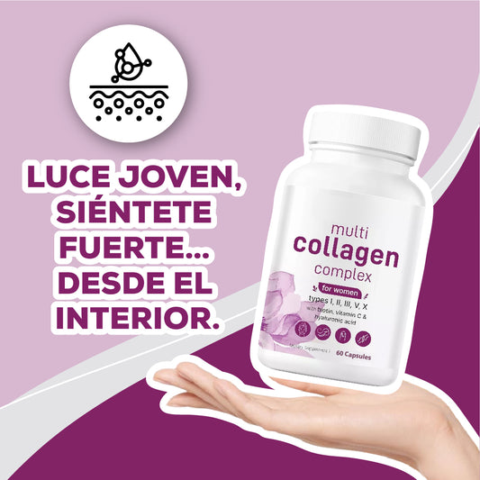 Complejo Multi Colágeno – 5 tipos de colágeno + vitaminas | Rejuvenece desde dentro